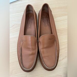 Salvatore Ferragamo Sport Brown Leather Loafers